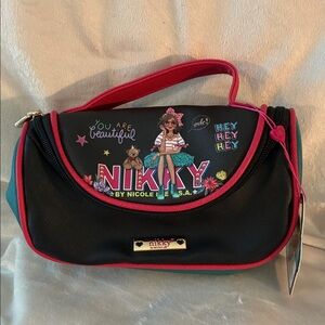 Nikky by Nicole Lee Black & Pink Cosmetic Bag